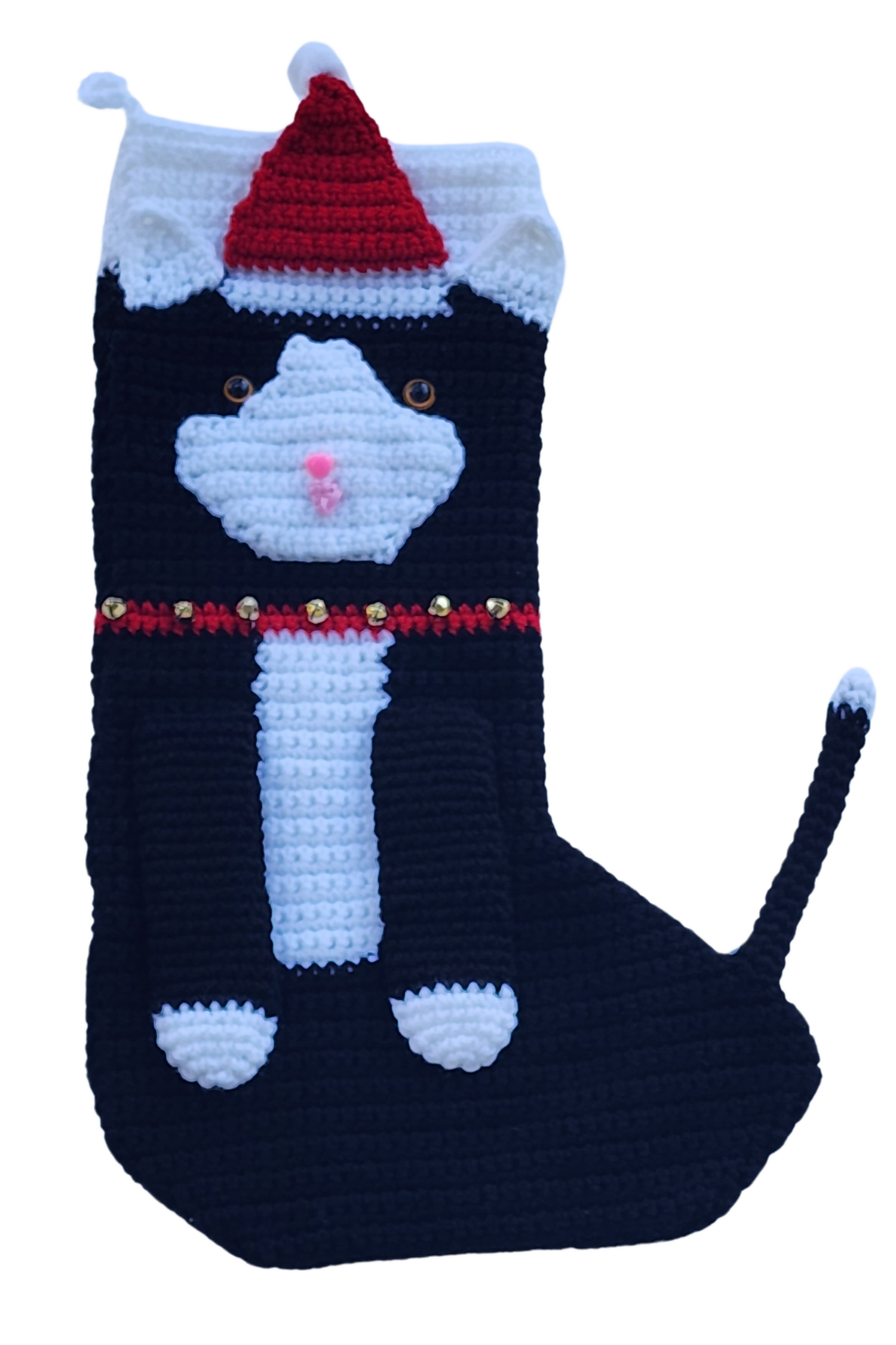 Tuxedo Cat Christmas Stocking (Crochet)