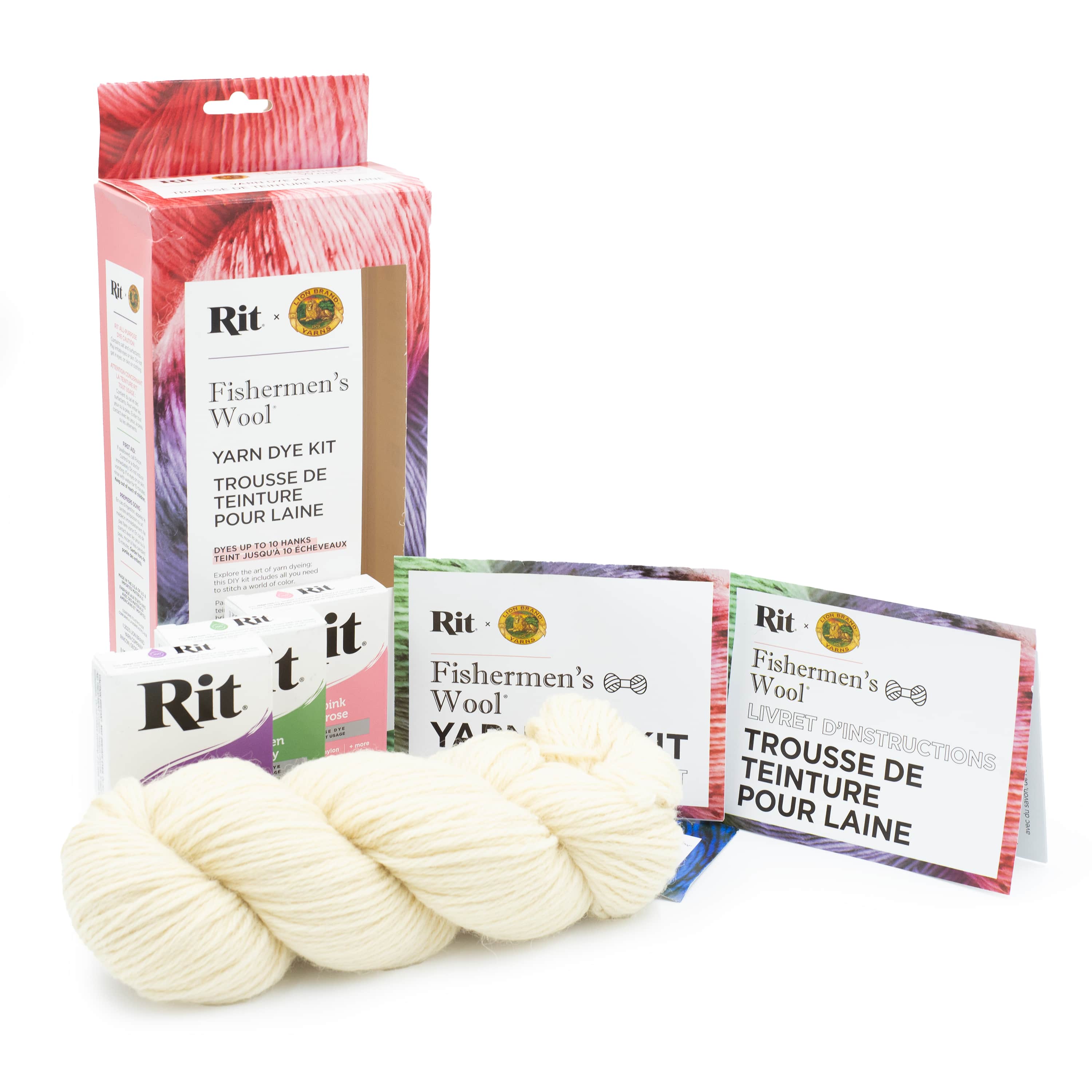 Rit® and Lion Brand® Fishermen's Wool® Yarn Dye Kit